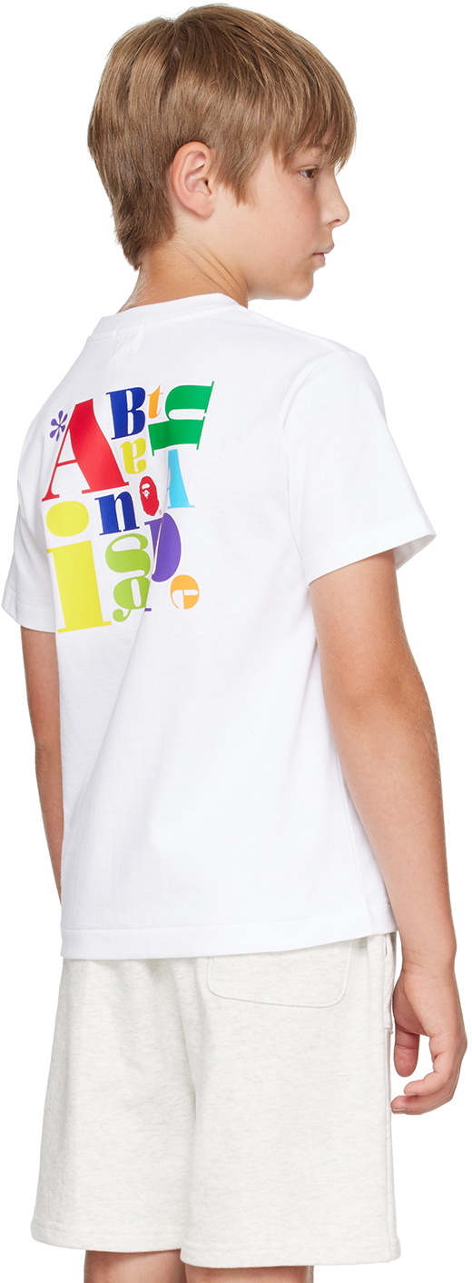 BAPE Kids White Colorful A Bathing Ape T-Shirt