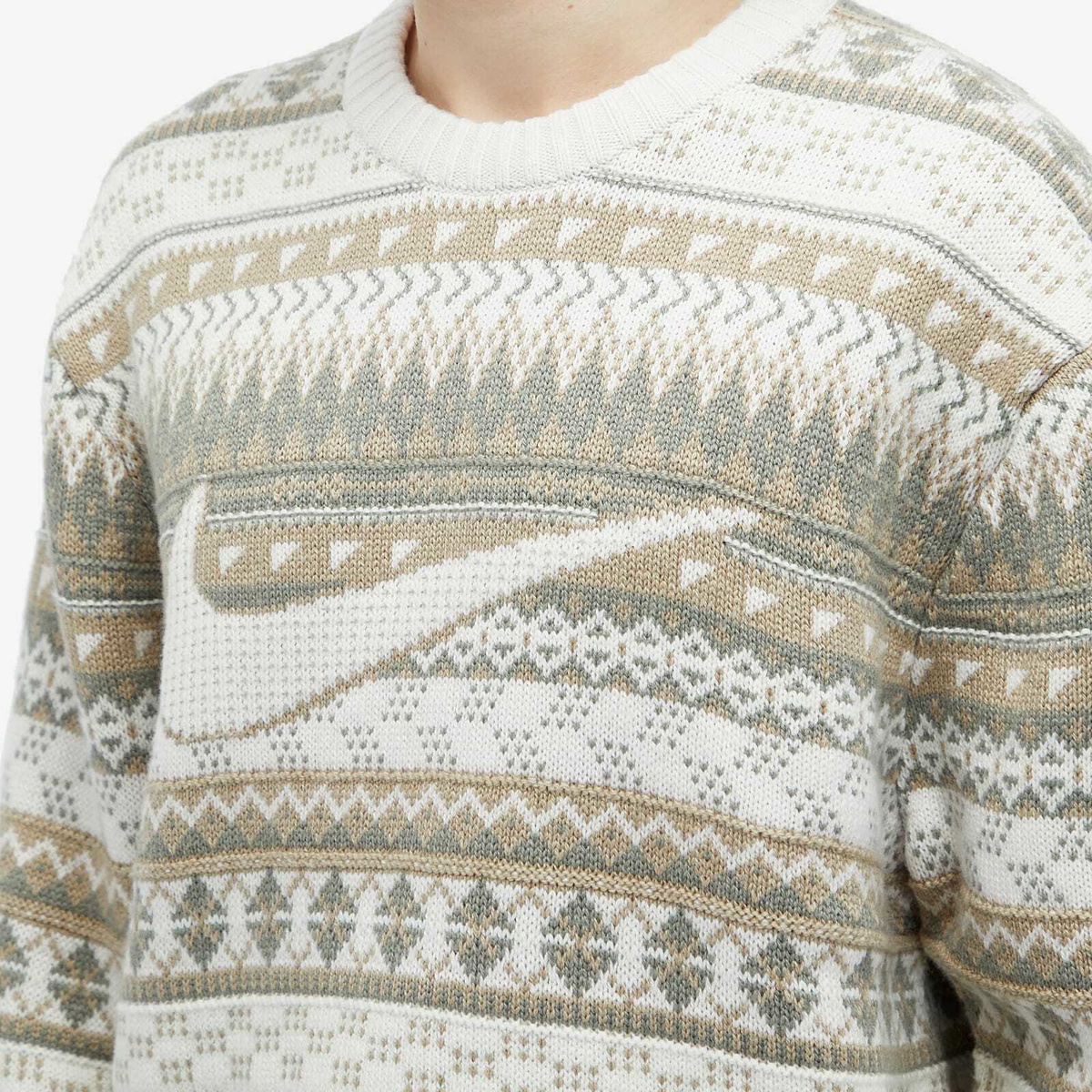 Nike Men's Apparel Life Fair Isle Sweater in Brown/Sail Nike Men's Apparel Life Fair Isle Sweater in Brown/Sail