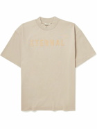 Fear of God - Logo-Flocked Cotton-Jersey T-Shirt - Neutrals