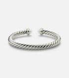 David Yurman Cable Flex® sterling silver and 14kt gold cuff bracelet with diamonds and pearls