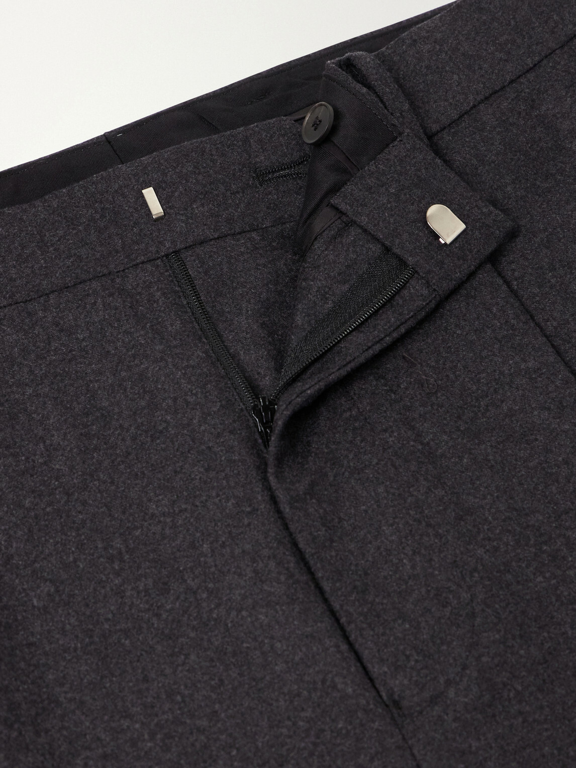 ATON - Pleated Straight-Leg Merino Wool Suit Trousers - Gray