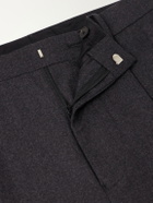ATON - Pleated Straight-Leg Merino Wool Suit Trousers - Gray