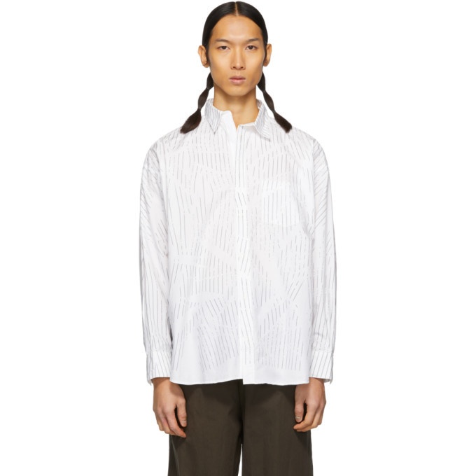 Photo: Doublet White Striped Compressed Hanger Mold Shirt