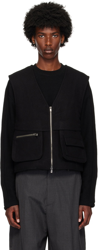 Photo: Andersson Bell Black Wool Zip-Up Vest