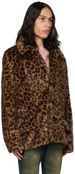 Anna Sui SSENSE Exclusive Brown Faux-Fur Jacket