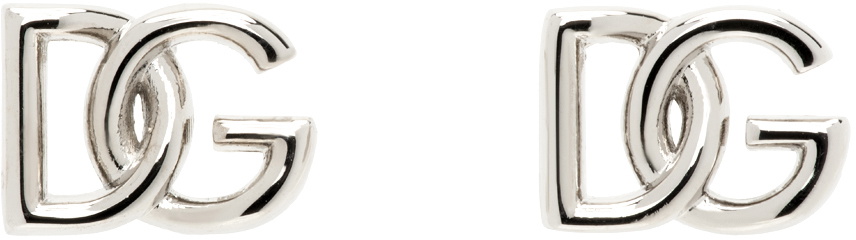 Dolce&Gabbana Silver 'DG' Logo Earrings