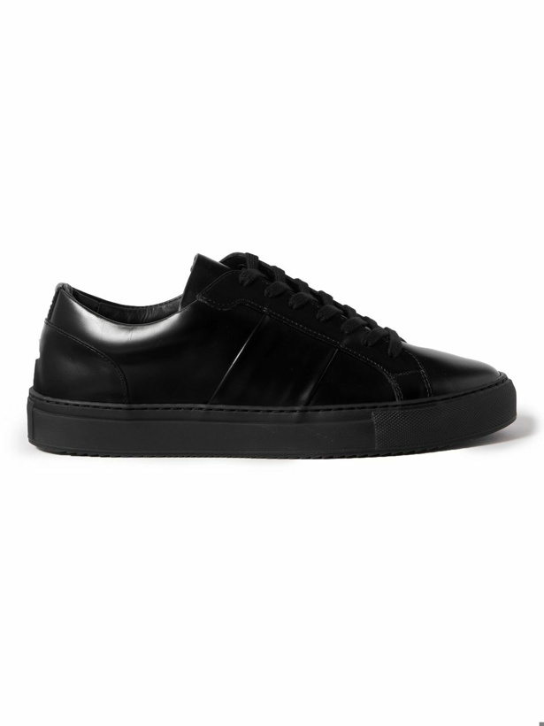 Photo: Mr P. - Larry Glossed-Leather Sneakers - Black