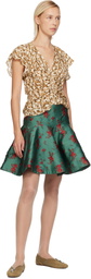 Edward Cuming Green Wallpaper Gala Midi Skirt