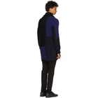 Alexander McQueen Navy and Black Punk Patchwork Knitted Cardigan