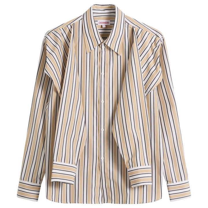 Photo: Charles Jeffrey Loverboy Women's Hold Me Shirt in Beige Stripe