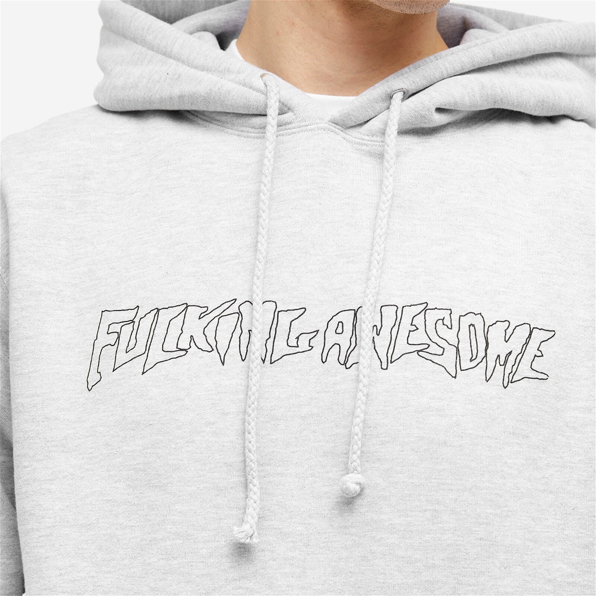 Fucking Awesome Men's Outline Stamp Logo Hoodie in Heather