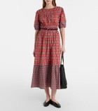 Velvet Maela printed cotton midi dress