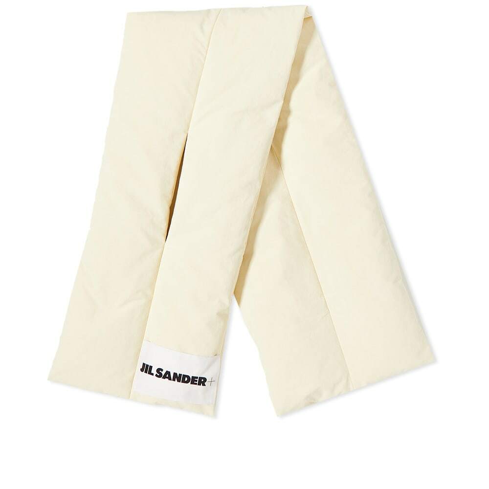 Jil Sander Women's Logo Down Scarf in Dune Jil Sander