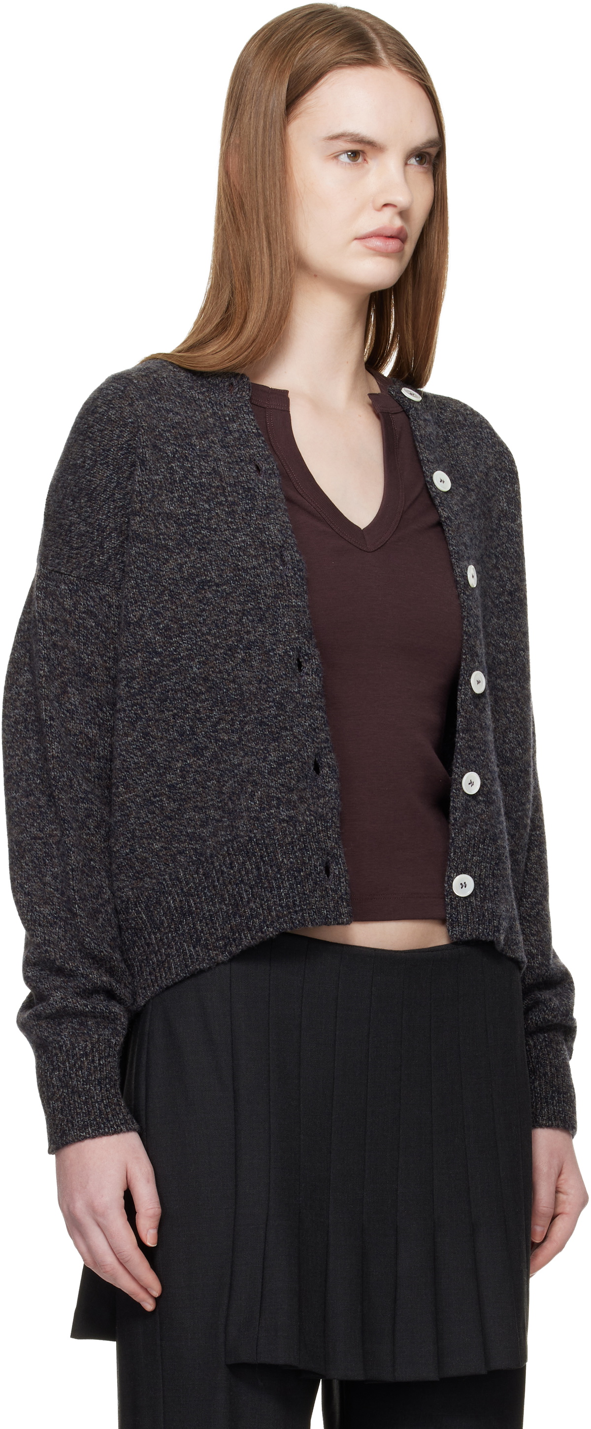 &Daughter Gray Ada Crewneck Cardigan