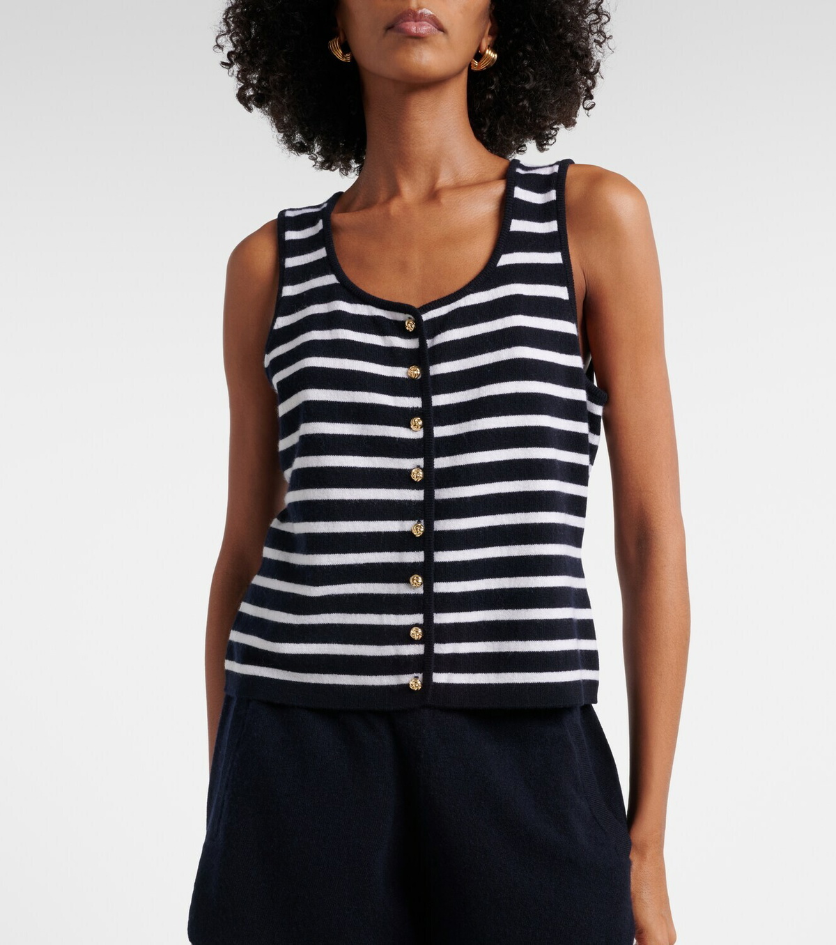 Jardin des Orangers Striped cashmere sweater vest