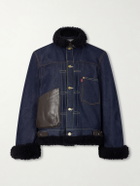 Sacai - Levi's Plush-Trimmed Denim Jacket - Blue