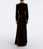 Rixo Emory lace-trimmed velvet maxi dress