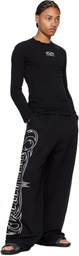 VETEMENTS Black Metal Embroidered Sweatpants
