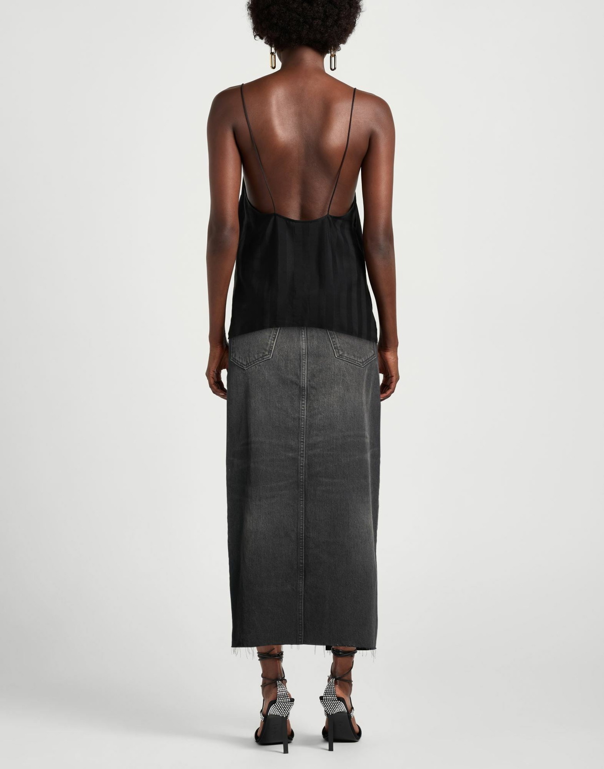 Reformation Womens Denim skirt in Black