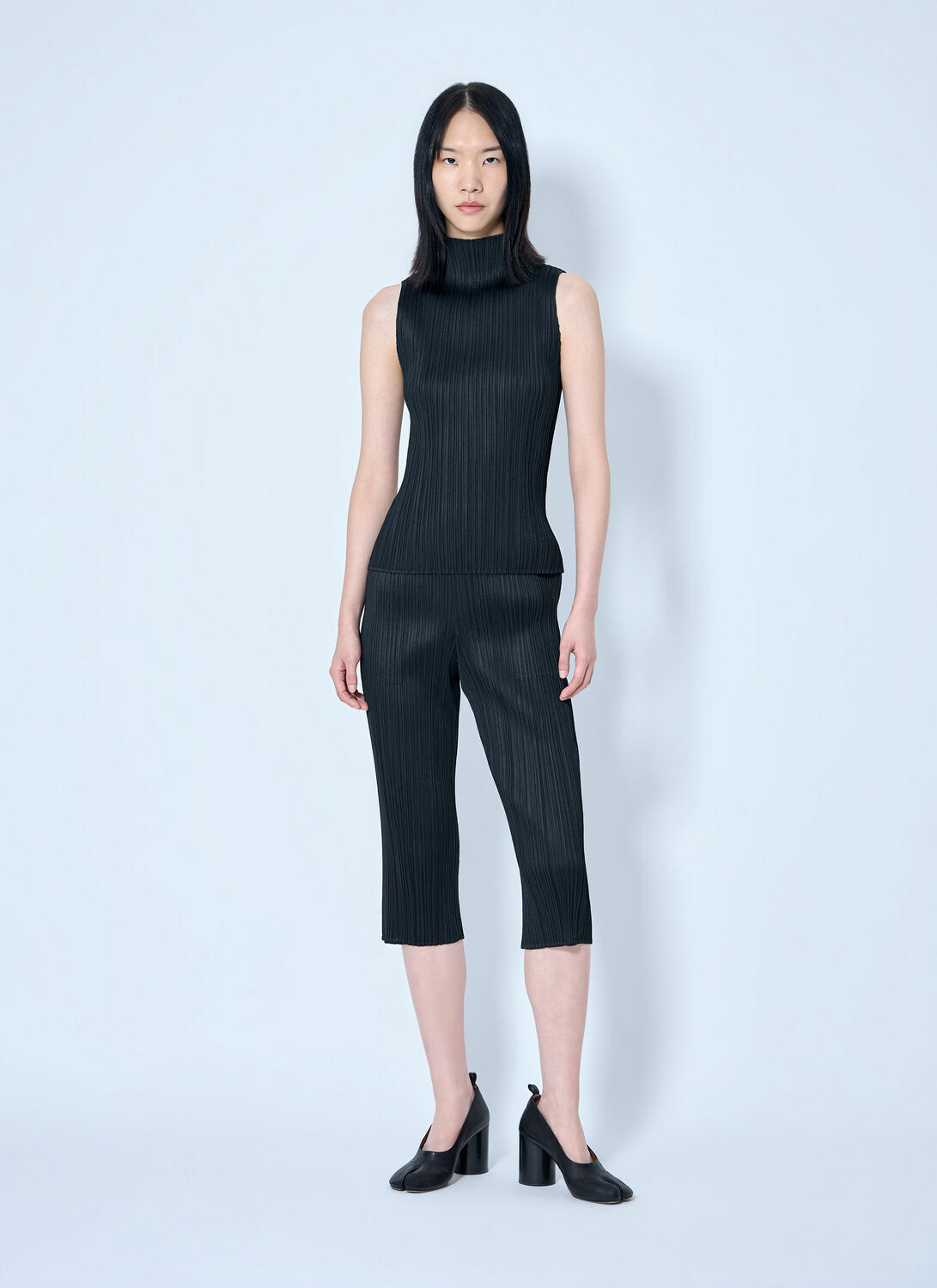 Pleats Please Issey Miyake Pleated Cropped Trousers
