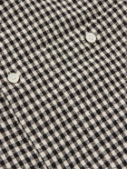 LOEWE - Gingham Cotton, Linen and Ramie-Blend Shirt - Black