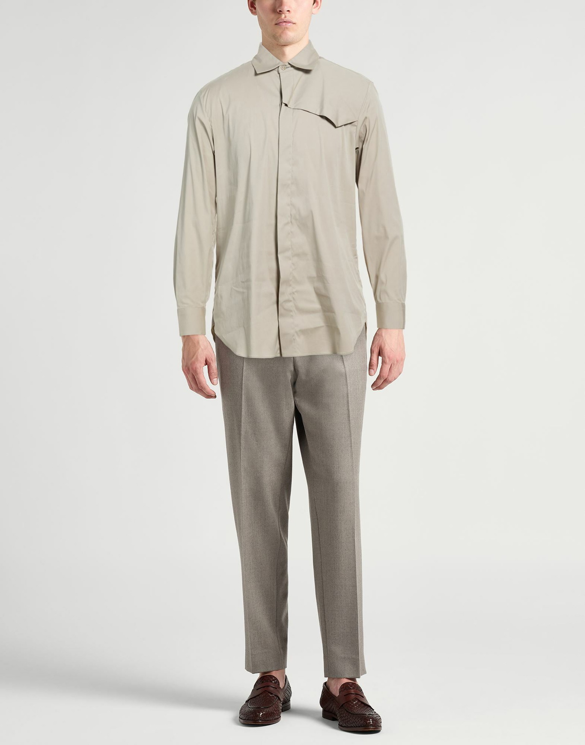 Malo Mens Shirt Khaki