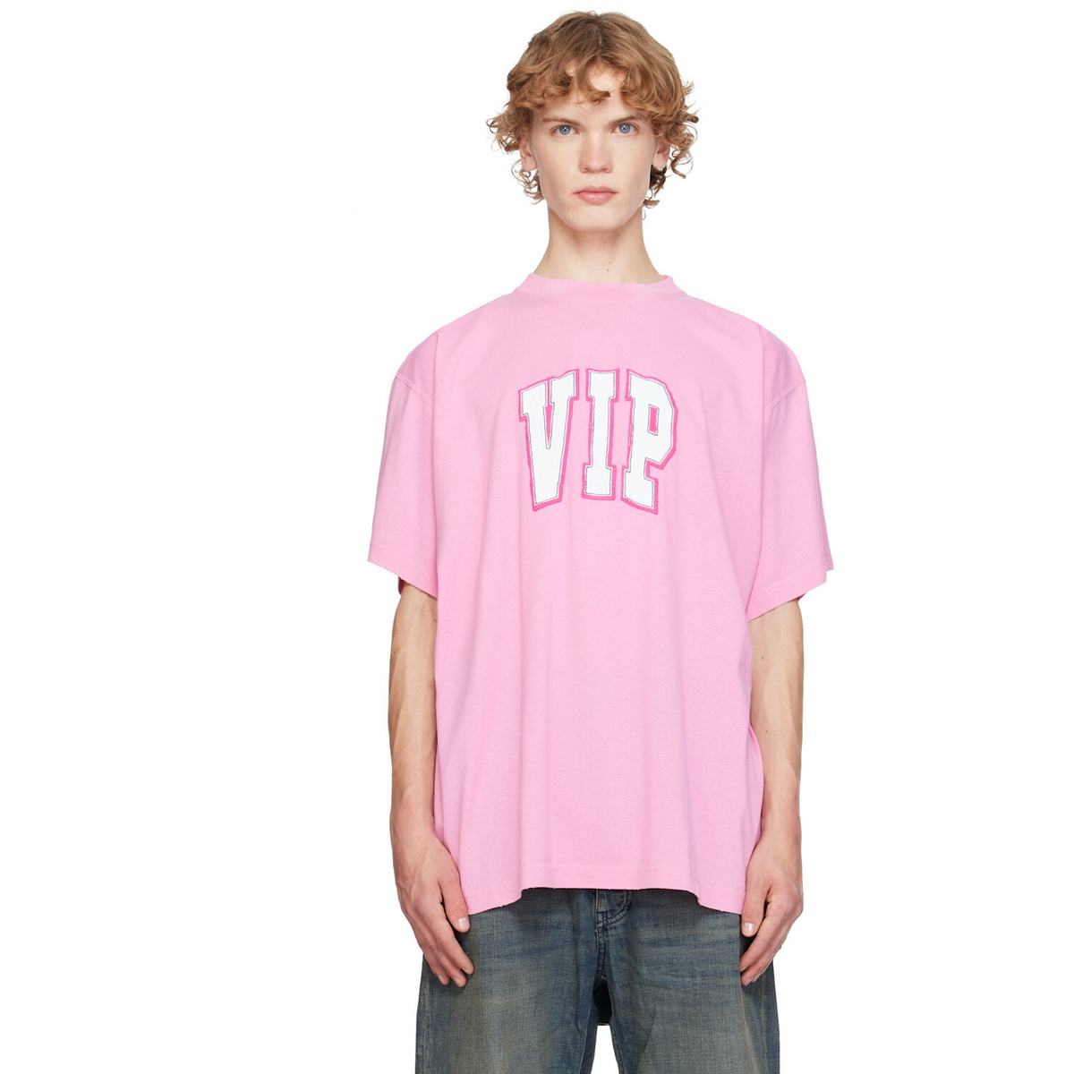 Balenciaga Pink 'VIP' Oversized T-shirt