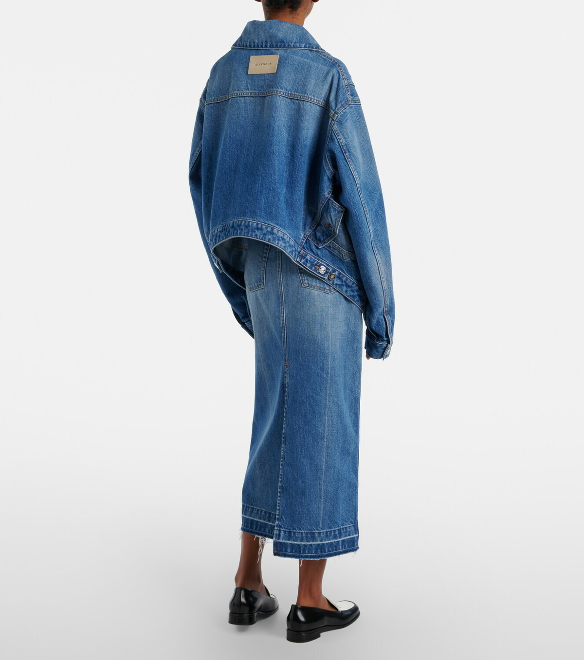 Givenchy High-rise denim midi skirt