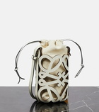 Loewe Anagram canvas and leather shoulder bag