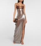 Nensi Dojaka Sequined tulle-trimmed gown