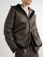 Our Legacy - Full Zip Hooded Shearling Jacket - Brown