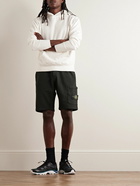 Stone Island - Straight-Leg Garment-Dyed Cotton-Jersey Drawstring Shorts - Black