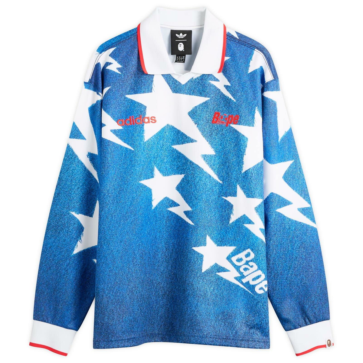 Adidas Men's x A Bathing Ape USA Star Jersey in Medium Blue Denim