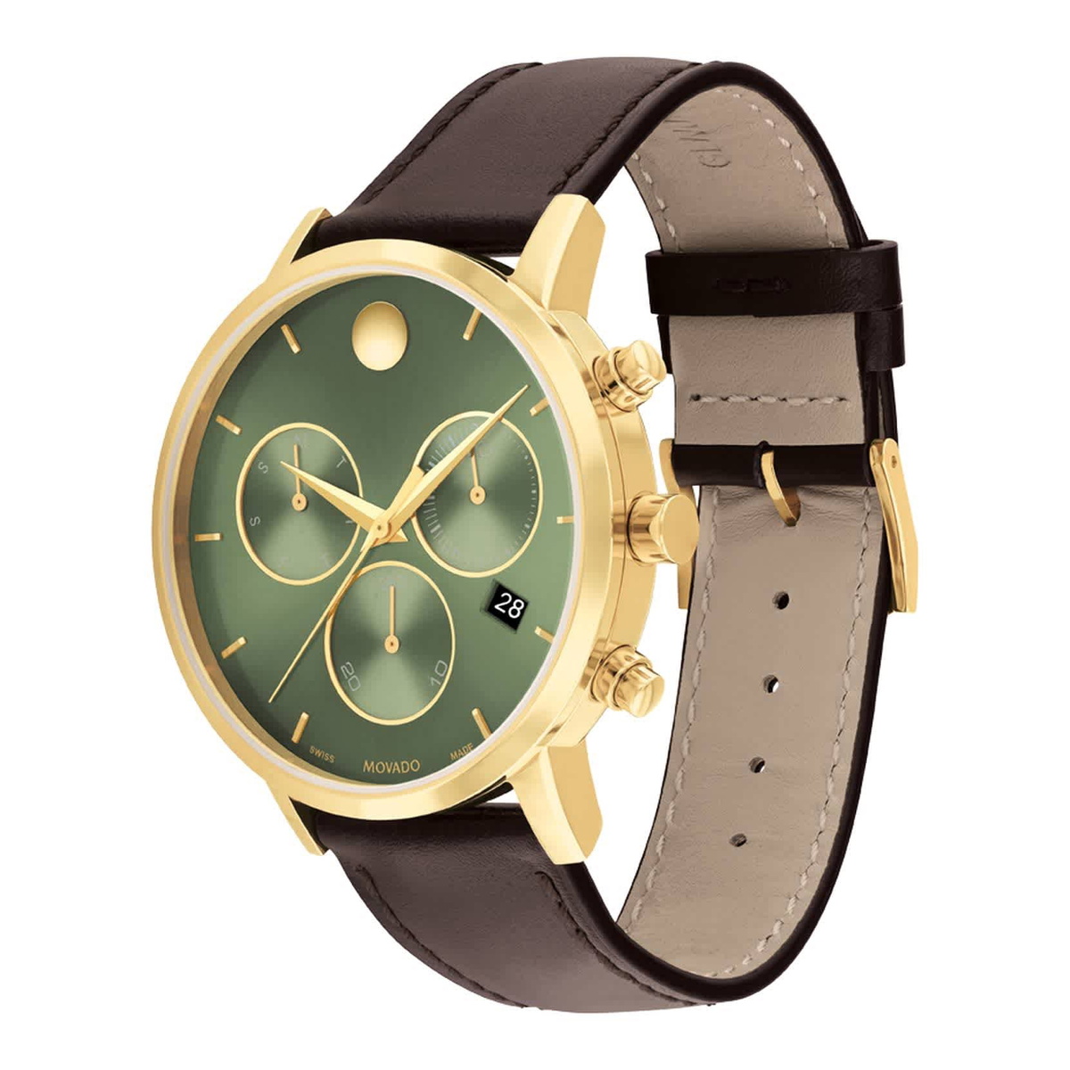 Movado Museum Classic Chronograph Quartz Green Dial Mens Watch 607890