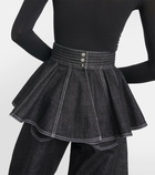 Alaïa Peplum denim skirt belt