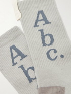 Abc. 123. - Logo-Jacquard Ribbed Cotton-Blend Socks - Gray