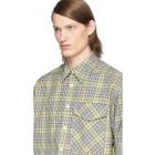 Tibi SSENSE Exclusive Green and Beige Check Recycled Utility Shirt