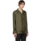 Fendi Brown and Black Silk Forever Fendi Pyjama Shirt