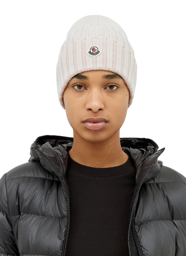 Photo: Moncler Logo Patch Beanie Hat