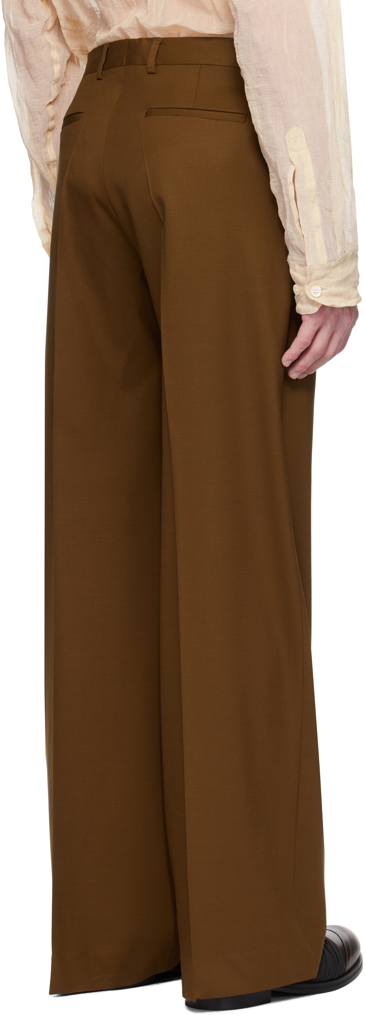 CMMN SWDN SSENSE Exclusive Brown Otto Wide Leg Trousers