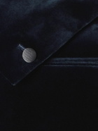 Favourbrook - Nehru-Collar Cotton-Velvet Jacket - Blue