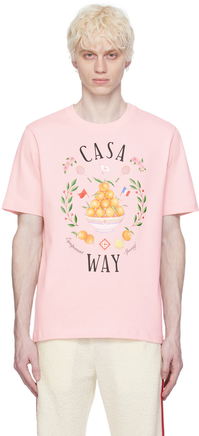 Casablanca SSENSE Exclusive Pink 'Casa Way' T-Shirt Casablanca