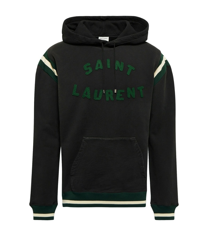 Photo: Saint Laurent - Logo cotton jersey hoodie