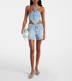 Area Embellished denim shorts