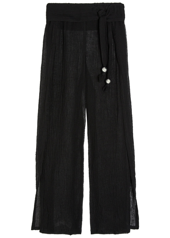 Photo: Lisa Marie Fernandez Open Side Linen-blend Beach Trousers Black