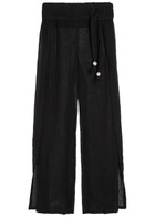 Lisa Marie Fernandez Open Side Linen-blend Beach Trousers Black