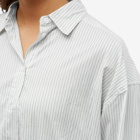 Deiji Studios Women's Moon Cotton Shirt in Green Lilac Stripe