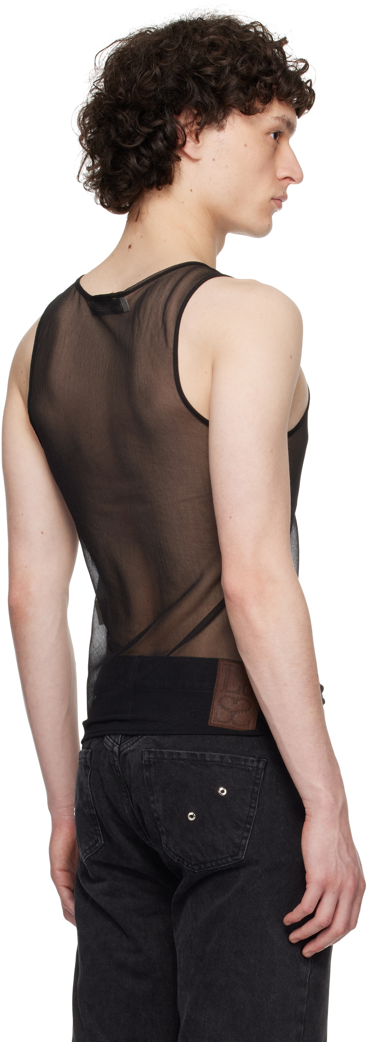 Ludovic de Saint Sernin Black Crystal Tank Top