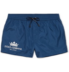 Dolce & Gabbana - Logo-Print Short-Length Swim Shorts - Navy