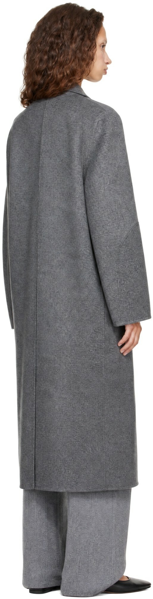 LISA YANG Gray Doublé Shawl Coat